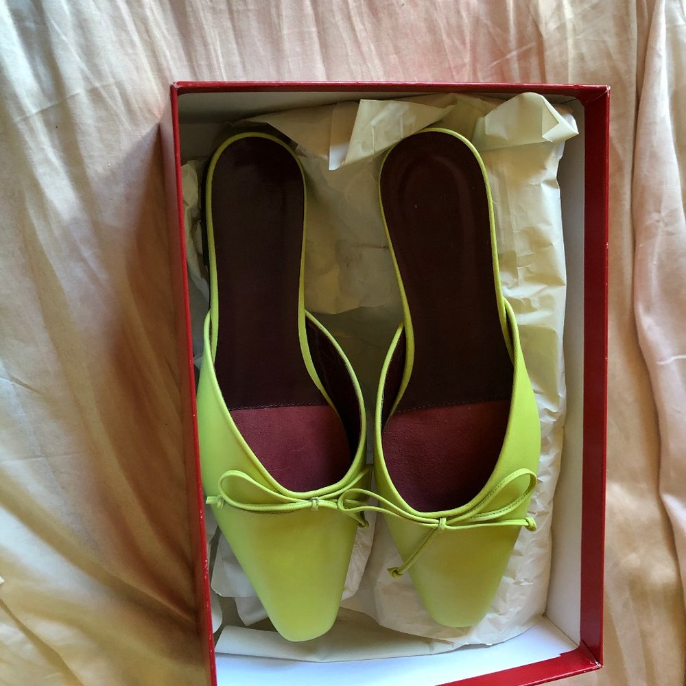 STAUD Gina Mule Lime Green